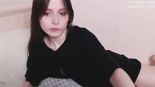 Justyourwaifu adorable teen in black t-shirt enjoys masturbating her smooth pussy 2021-10-01 14:24