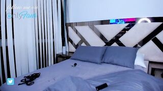 _perlalovers tanned busty brunette with a black gag masturbates her shaved pussy on the bed 2021-12-28 19:54