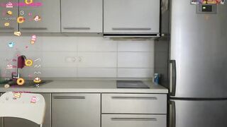 Candymini slender teen in a black blouse boldly jerks off her pussy even in the kitchen 2022-06-12 13:47