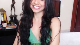 Natalyfitt Curly brunette babe shows her round ass in green dress 2019-06-22 15:50
