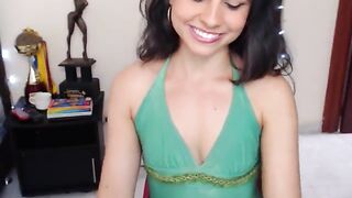 Natalyfitt Curly brunette babe shows her round ass in green dress 2019-06-22 15:50
