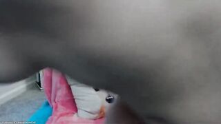 Elwynciel relaxed brunette in glasses and black stockings masturbates her shaved pussy with a sex machine and sucks a dildo 2019-06-30 18:45