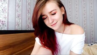 Mint light redhead tattooed girl jerks off her pussy on the bed 2019-06-30