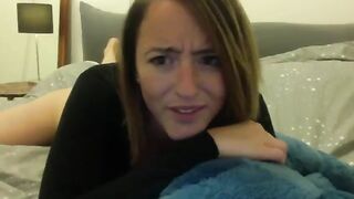 Evylicious cutie in glasses shows her charms on the bed and jerks off her vagina 2019-07-11