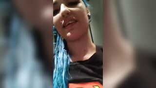 Lolapurple blue-haired beauty washes her delicious ass in the shower 2019-06-04