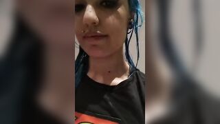 Lolapurple blue-haired beauty washes her delicious ass in the shower 2019-06-04