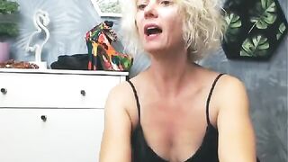 Xsexycarla reckless blonde in a skirt touches her small boobs through a black tank top 2019-09-06 08:04