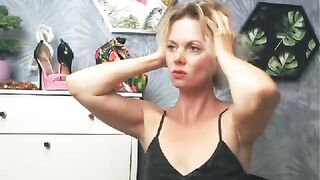 Xsexycarla reckless blonde in a skirt touches her small boobs through a black tank top 2019-09-06 08:04