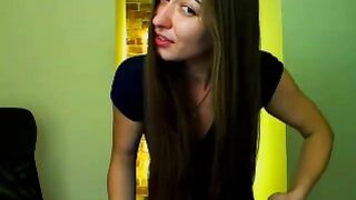 Lordofhear cute brunette with long well-groomed hair pleasantly squeezes her boobs in a beautiful dress 2019-09-11 11:26