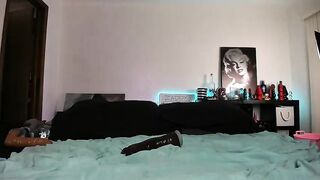 Kittykay86 fat blonde with excitement rides a black dildo 2020-02-08