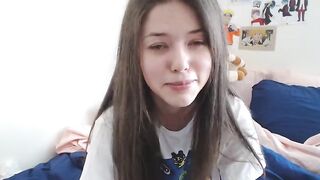 Christine horny young busty brunette in a white T-shirt pounds her wet slit with her fingers and a sex toy 2020-03-25 19:40