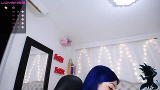 Angelface18 busty babe with dyed blue hair exposes her hefty boobs and masturbates her pussy with a pink vibrator 2020-11-24 06:50