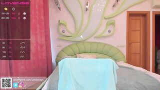 Amberayo young brunette takes off her bra and starts masturbating pussy with a porn toy 2020-11-30
