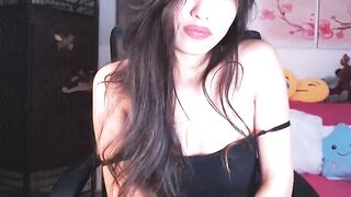 Kellymun asian touches tits and passionately jerks pussy on a chair 2020-02-20