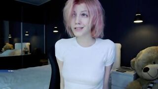 Sweet tinker bell cutie with pink hair shows off her neat boobs 2020-02-24