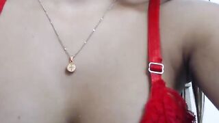 Violet mart girl in red lingerie excitedly touches her perfect charms 2020-02-27