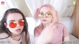 Anna mariia horny girlfriends in round glasses and t-shirts masturbate their shaved pussies together 2020-03-28 10:17