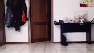 Eyes32 lover masturbates pussy of his thin girlfriend through black panties with a pink sex toy 2020-04-03 17:37