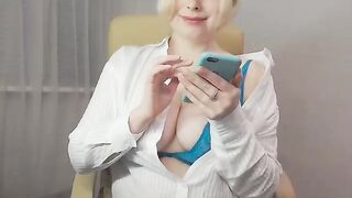 _mellania_ blonde with nice tits in white shirt and blue lingerie gets pleasure keep moaning 2020-04-13 20:13