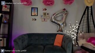 Surfergirl121 tanned beauty with big tits and clamps on her nipples pokes a pink sex toy in her pussy 2020-08-29 19:34