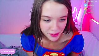 _demi_dee_ young superheroine licks a rubber dick, pouring saliva over it 2020-12-17