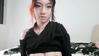 Vanessalvy unusual asian girl shows round tits and jerks off her hole with her legs high 2019-06-21