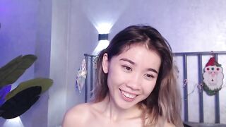 Mikasyn hot asian girl rides naked on the bed, presenting a dick under her 2020-01-10