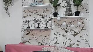 Foxxxy kate lifting her skirt, young girl starts masturbating shaved pussy and touching tits 2020-02-20