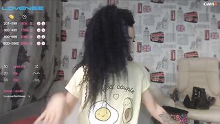 Xmaykax curly long-haired brunette with hot naked body and sex toy in the ass fingering her cunt 2020-03-03 3:36