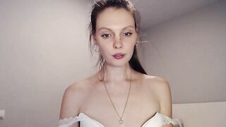 Claudia 7 dark haired teen smiles as she cutely massages her little titties 2020-03-17 13:05