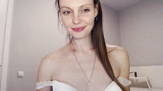Claudia 7 dark haired teen smiles as she cutely massages her little titties 2020-03-17 13:05