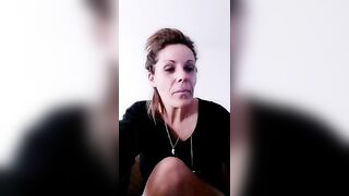 Sucrette56 amateur milf ardently jerks off a puffy vagina and swallows a black dildo 2020-03-19