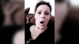 Sucrette56 amateur milf ardently jerks off a puffy vagina and swallows a black dildo 2020-03-19