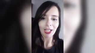 Roxannepiggy horny brunette masturbate pussy without taking off her panties and sucked a rubber penis 2020-04-02