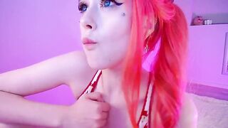 Emmbielle depraved babe with red hair and blue eyes jerks off a rubber cock 2020-12-08