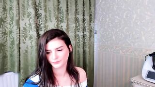 Elaanna cute brunette with naked tits in a blue dress enjoys lovense standing, shows her nice ass while pussy vibration 2021-02-05 06:58