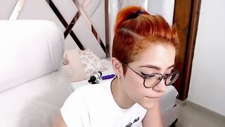 Orangee_girl redhead tattooed girl undresses on the bed 2021-01-15