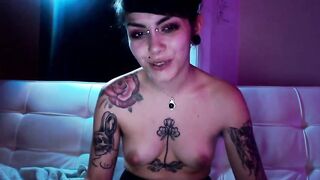 Sloancox inked brunette in stockings plays with a hairy pudenda 13:20 2019-11-15