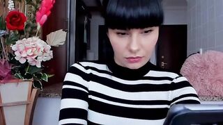 Rain_dya dark-haired doll in pantyhose shows her mouth-watering tits 2019-12-06