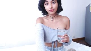 Bellafiori hot brunette fingers a tight pussy on a bed 2020-02-10