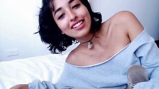 Bellafiori hot brunette fingers a tight pussy on a bed 2020-02-10