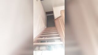 Louliasexy housewife in stockings teases her pussy with a toy on stairs 2020-03-13