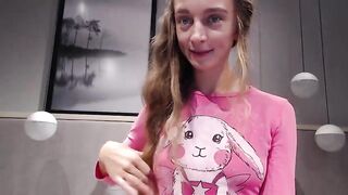 Shyschoolgrl modest doll with long hair in a pink blouse smiles very nicely at the camera 2019-10-07 18:58