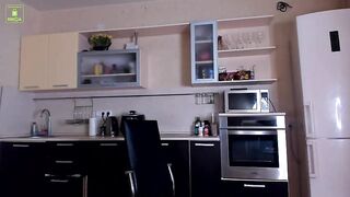 Meowlina cutie in red stockings masturbates pussy in the kitchen 2020-12-30
