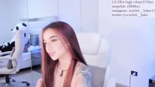 Scarlett__baker tattooed brunette licks a rubber cock and jerks off a pussy 2021-01-19