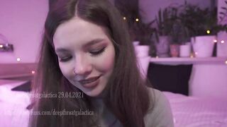 _deepthroatgalactica busty brunette passionately swallows a hard rubber cock 2021-04-29