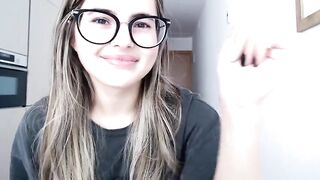 Playnofuckinggames girl with glasses takes off her t-shirt and shows her tight tits 2021-05-19