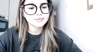 Playnofuckinggames girl with glasses takes off her t-shirt and shows her tight tits 2021-05-19