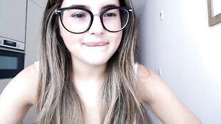 Playnofuckinggames girl with glasses takes off her t-shirt and shows her tight tits 2021-05-19