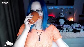 Blue mooncat doll with dark-blue hairs naked her mouth-watering titty 2019-10-16